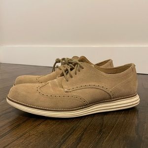 Cole Haan Grand OS Wingtip light tan suede mens 10